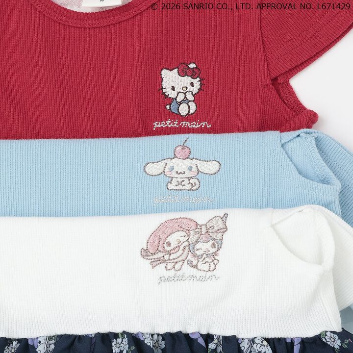 [Sanrio Characters/Cool Sensation] Short-Sleeve Fabric Combo One-Piece Dress,Red, medium image number 8