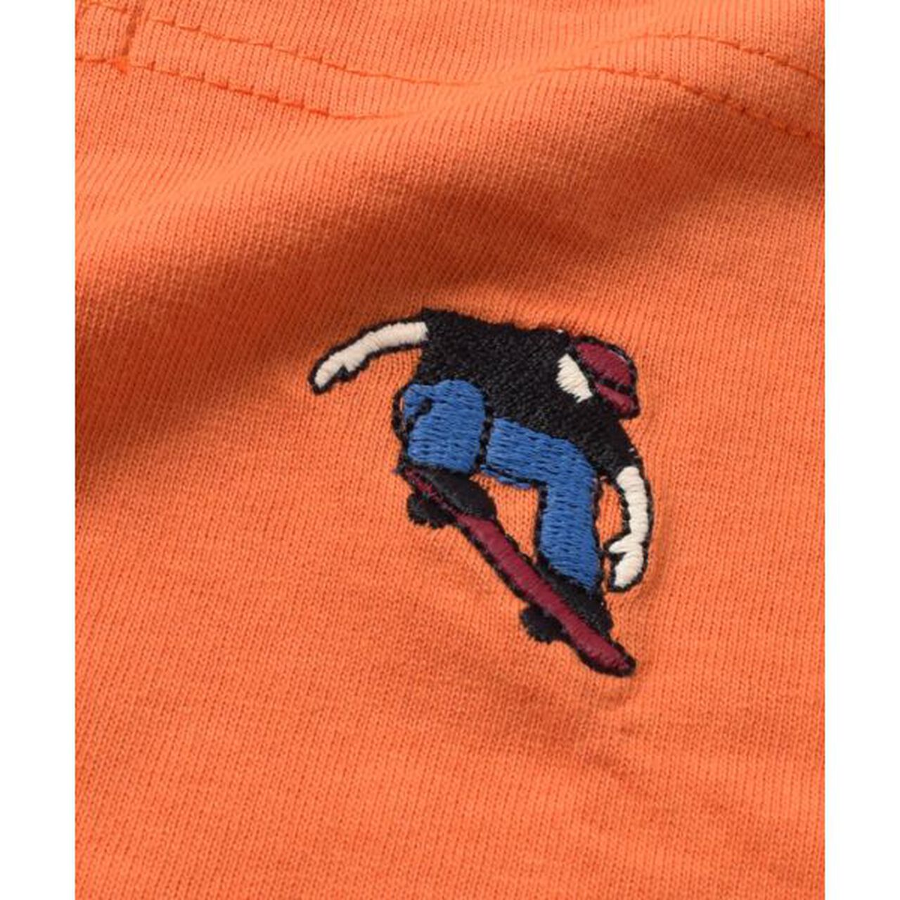 Big Short Sleeve T-Shirt with Pocket Embroidery,White, large image number 7