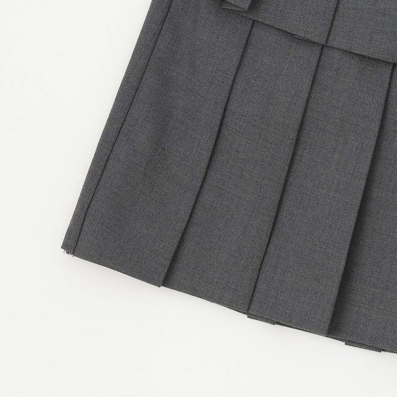 3-Tier Pleated Skirt-Pants with Letter Pouch,Gray, large image number 7