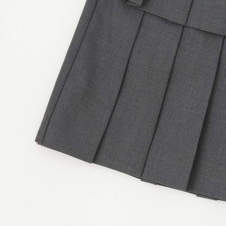 3-Tier Pleated Skirt-Pants with Letter Pouch,Gray, medium image number 7