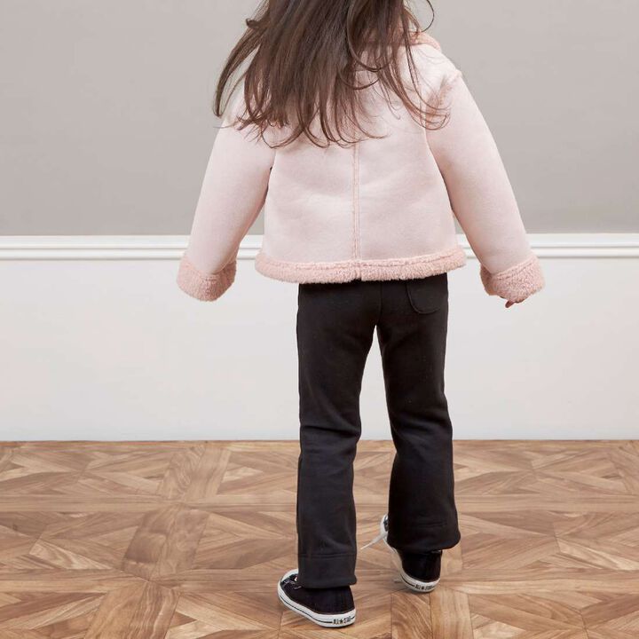 KP Lame Faux Shearling Coat [110-140],Off white, medium image number 6