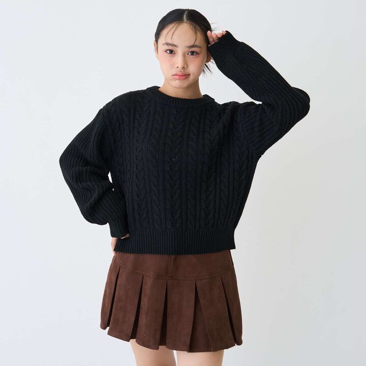 [GOOD PRICE] Cable Knit Pullover,Ivory, medium image number 4