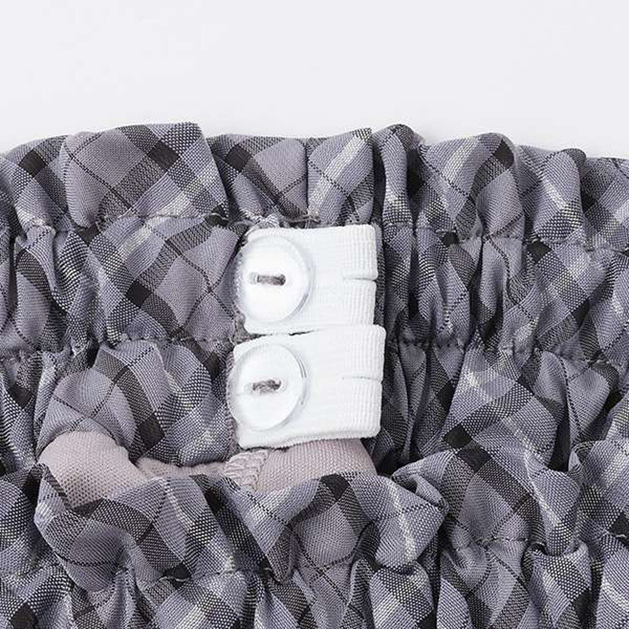 Sheer Check Random Pleated Skirt-Pants,Light gray, large image number 3