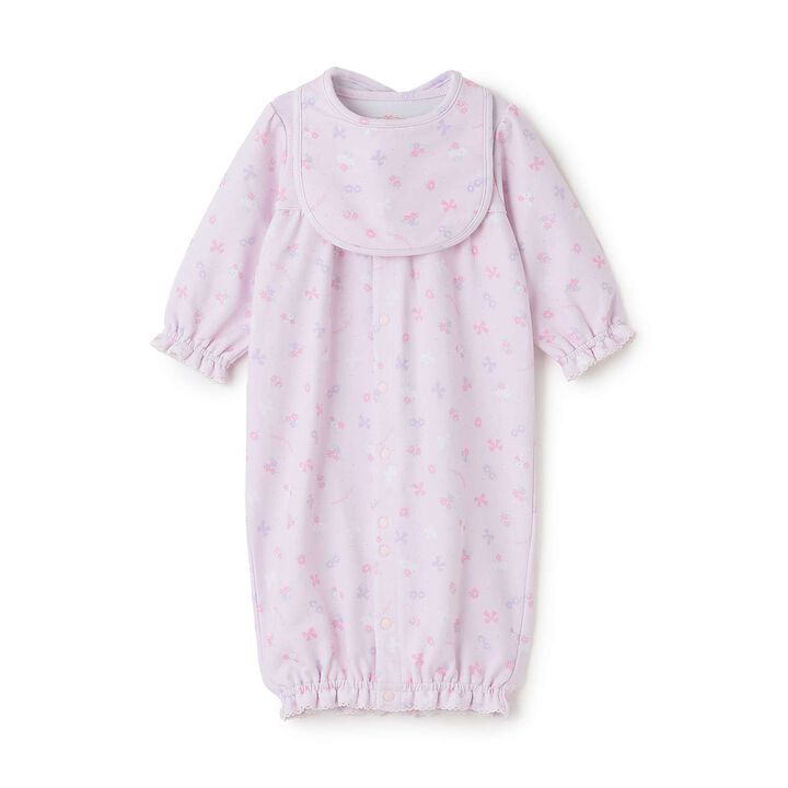 [Box Included] Flower Ribbon Pattern 2 WAY All-in-One & Bib Set,Light pink, medium image number 16