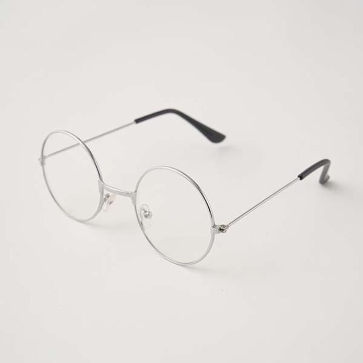 Clear Lens Round Glasses,Brown, medium image number 4