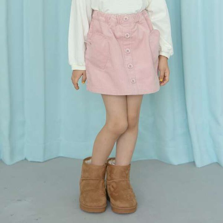 Heart Pocket Corduroy Skirt Pants,Moss green, medium image number 2