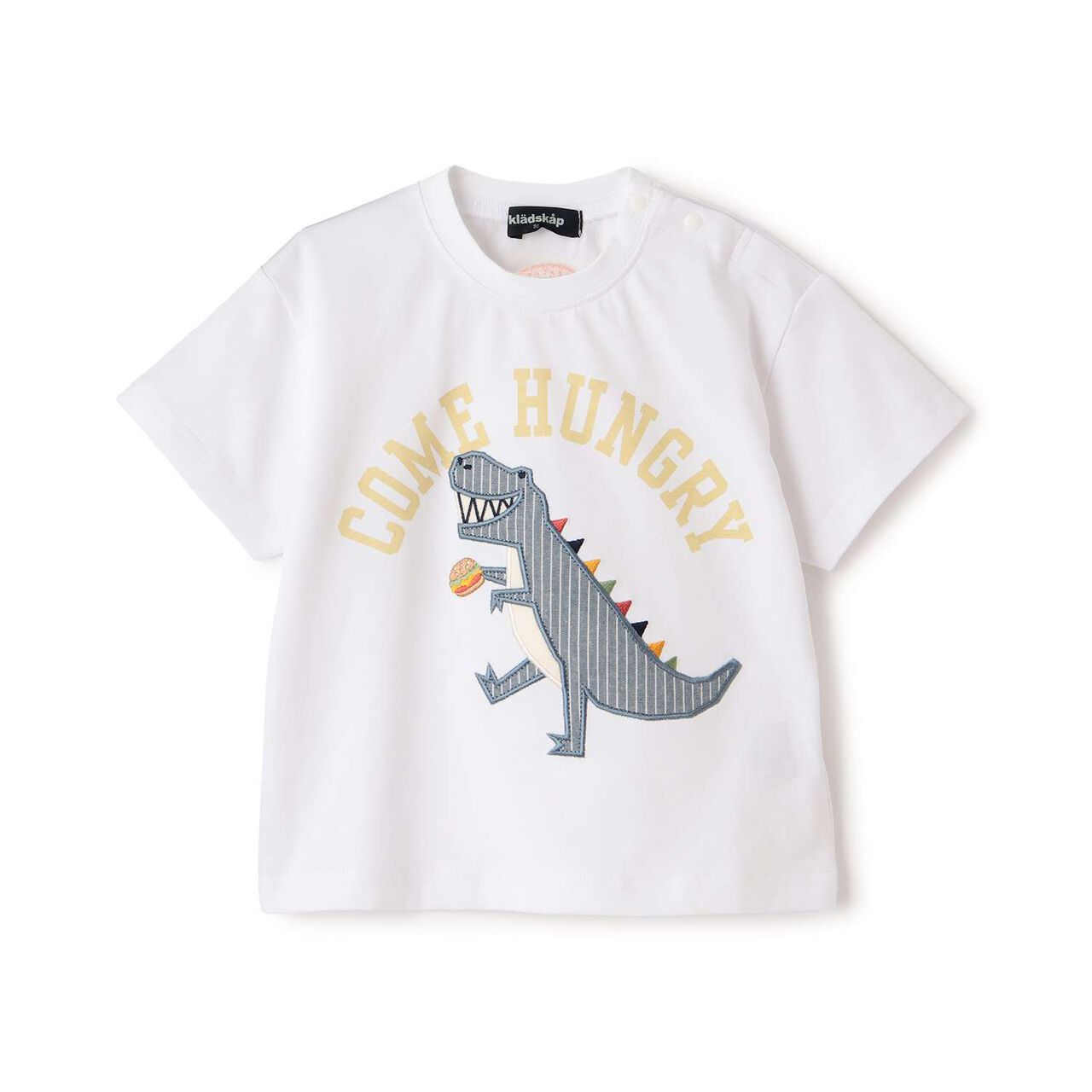 [Popular Item Restocked] [Not Available at Stores] Dinosaur Appliqu&eacute; Short Sleeve T-Shirt,Off white, large image number 0