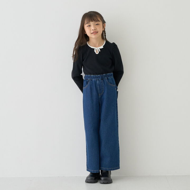 [Mini Length] Bi-Color Ribbon Ribbed Top,Blue gray, medium image number 7