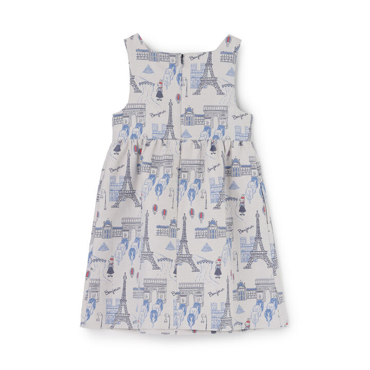 [Made in Japan] Paris Pattern Jacquard Jumper Skirt,Ivory, medium image number 3