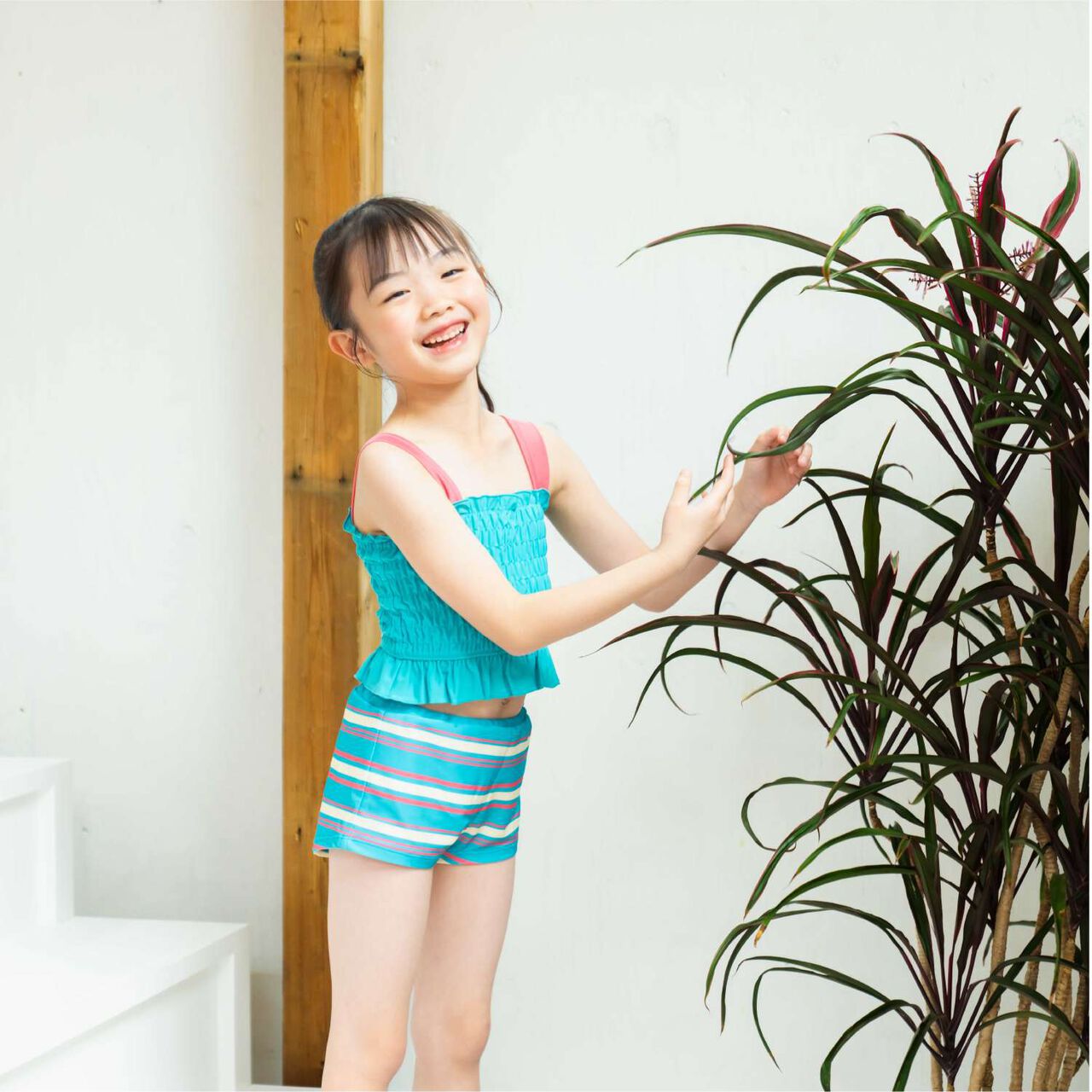 [SWIM] Girls Outfit Set,Emerald green, large image number 0