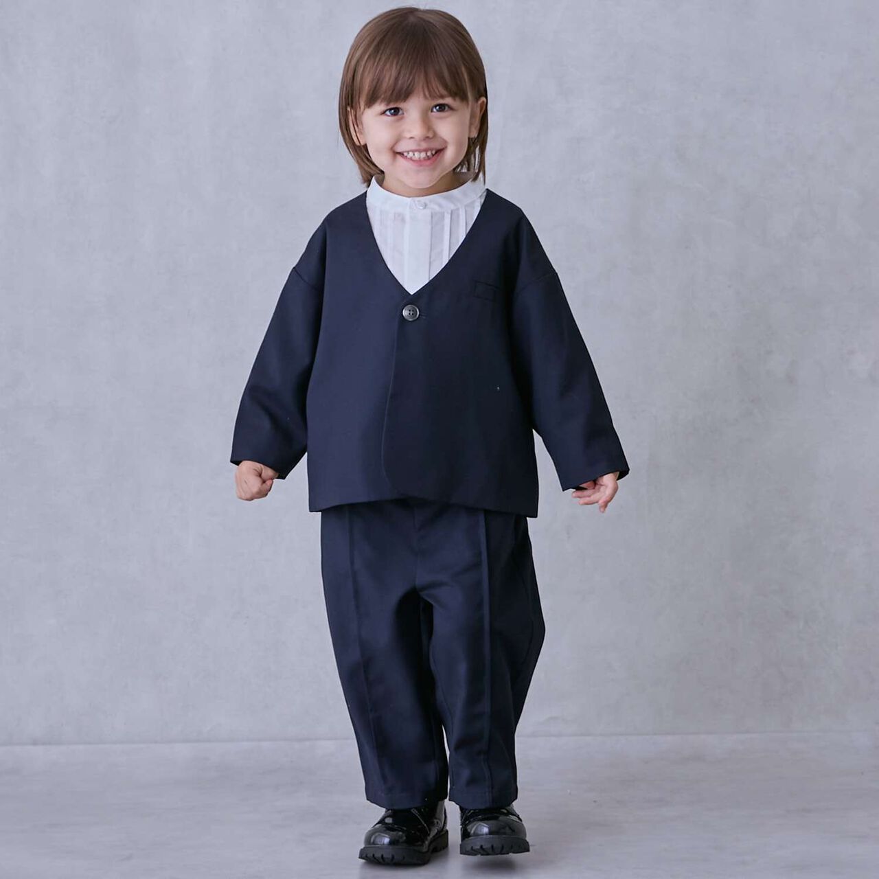 Semi-Formal No-Collar Shirt,Sax blue, large image number 3