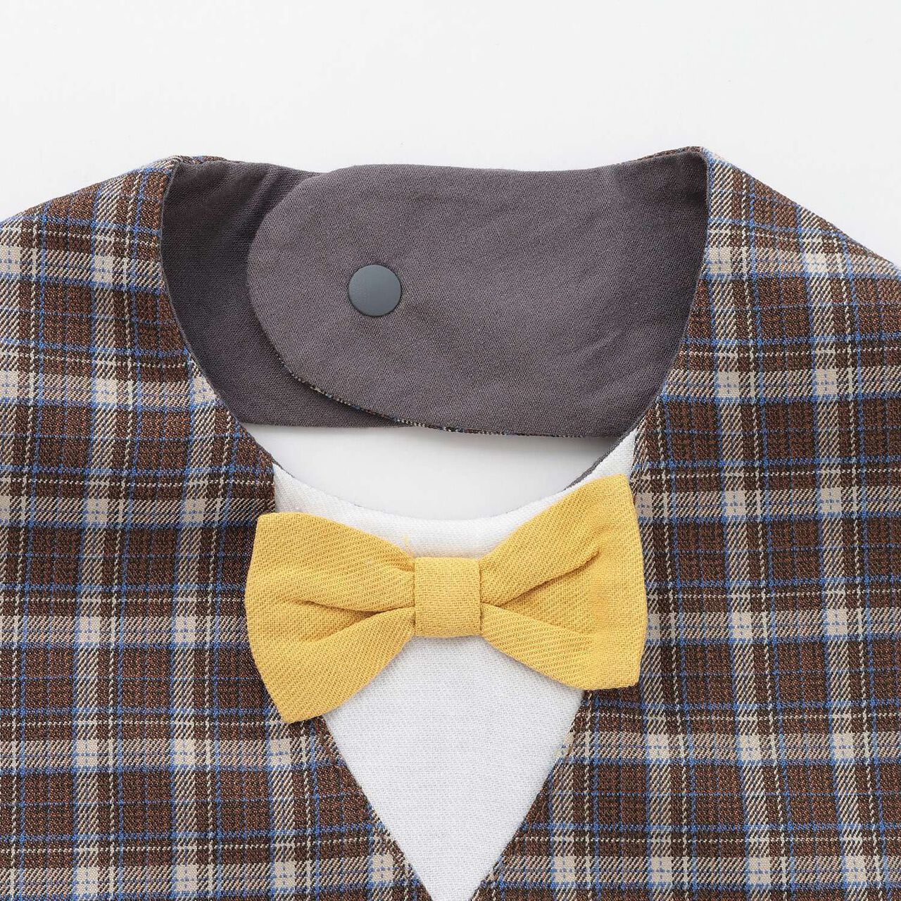 Checkered Vest-Style Set,Mocha tea, large image number 3