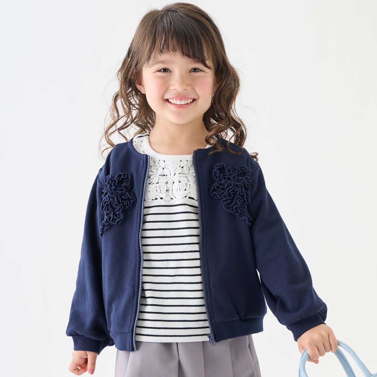 Link Anti-Stain Frill Motif Haori,Navy, large image number 11