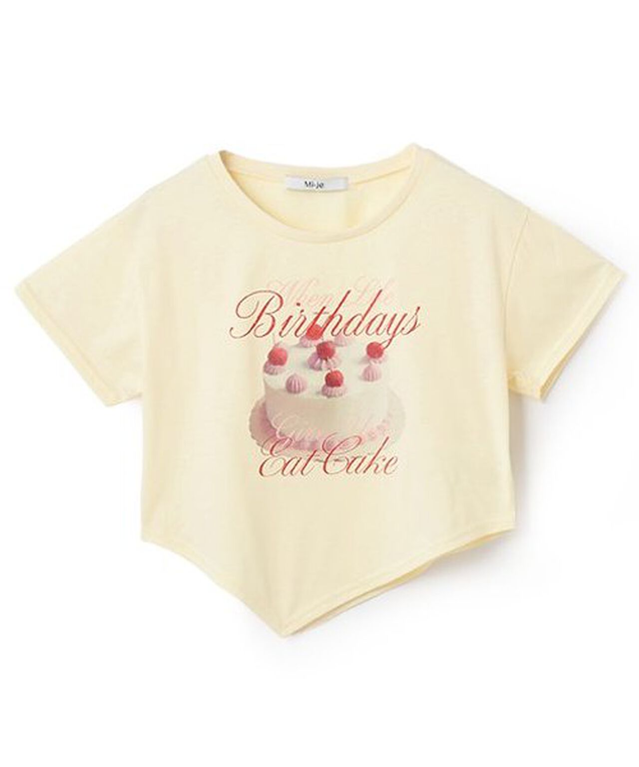Cake Motif Short Sleeve T-Shirt,Red, large image number 4