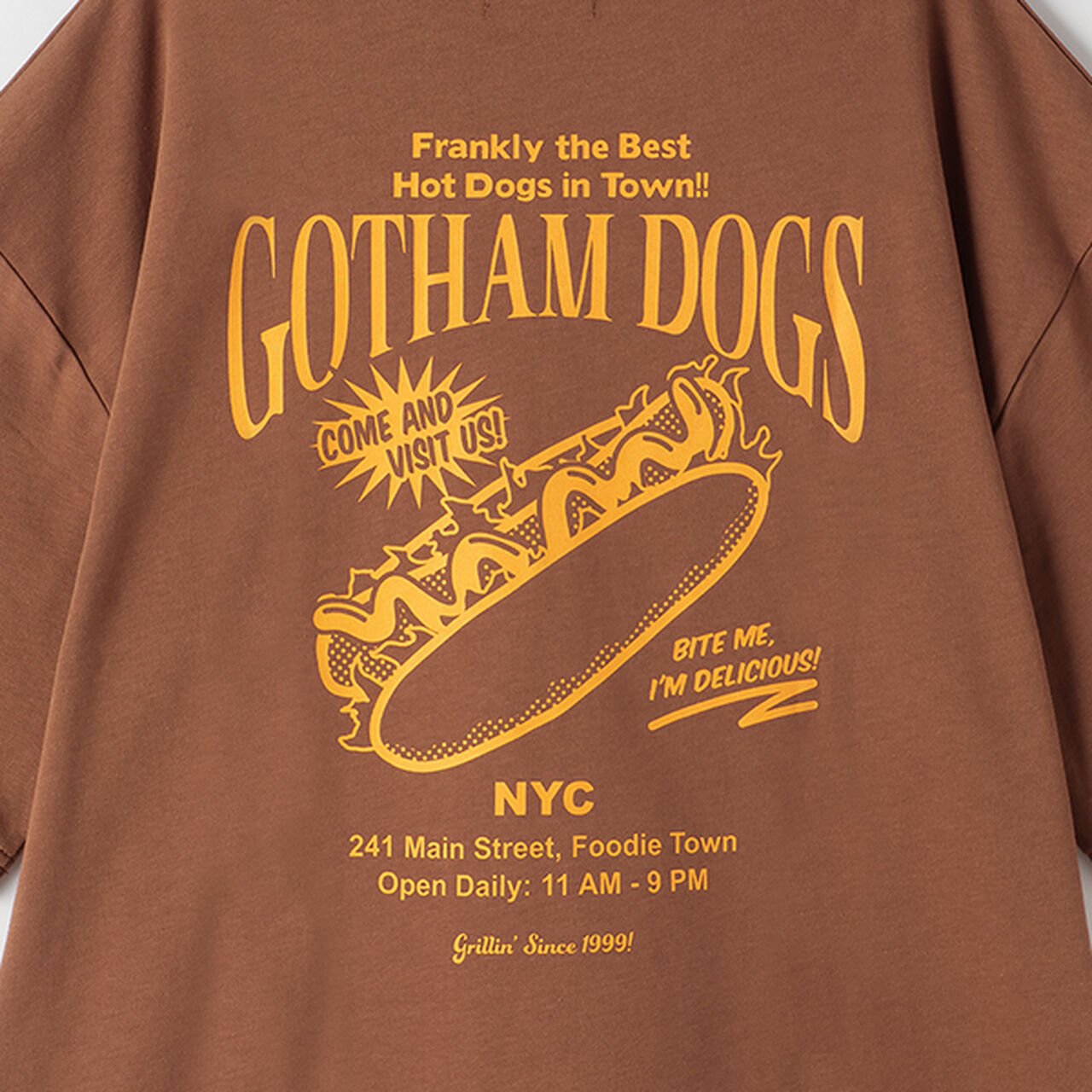 [Cool Touch] High Cool Cotton Hood Print Short Sleeve T-Shirt,Brown, large image number 8