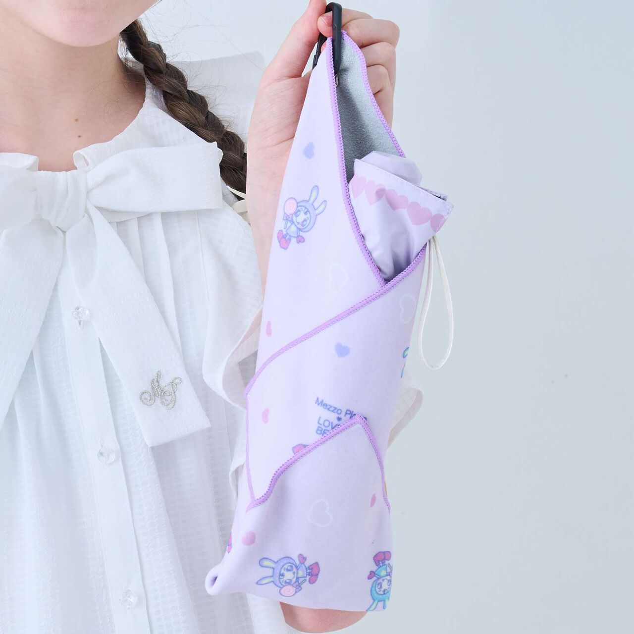 Berrie-chan Patterned Snuggle Towel,Pink, large image number 8