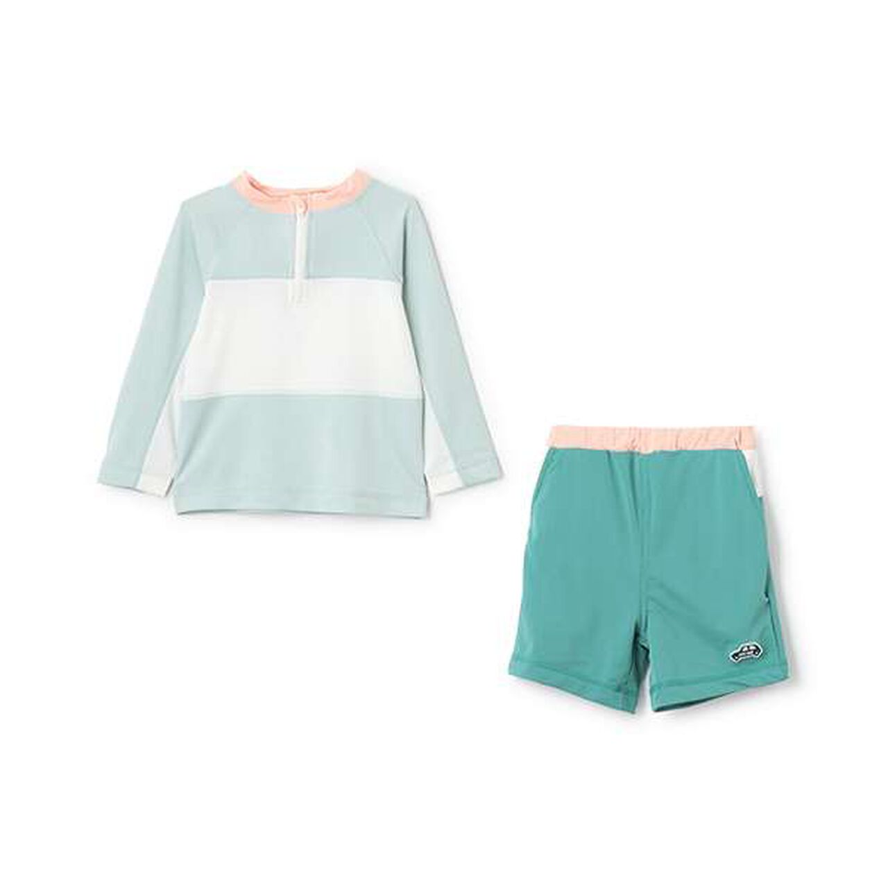 [SWIM] Bi-Color Outfit Set Swimwear for Boys,Navy, large image number 4