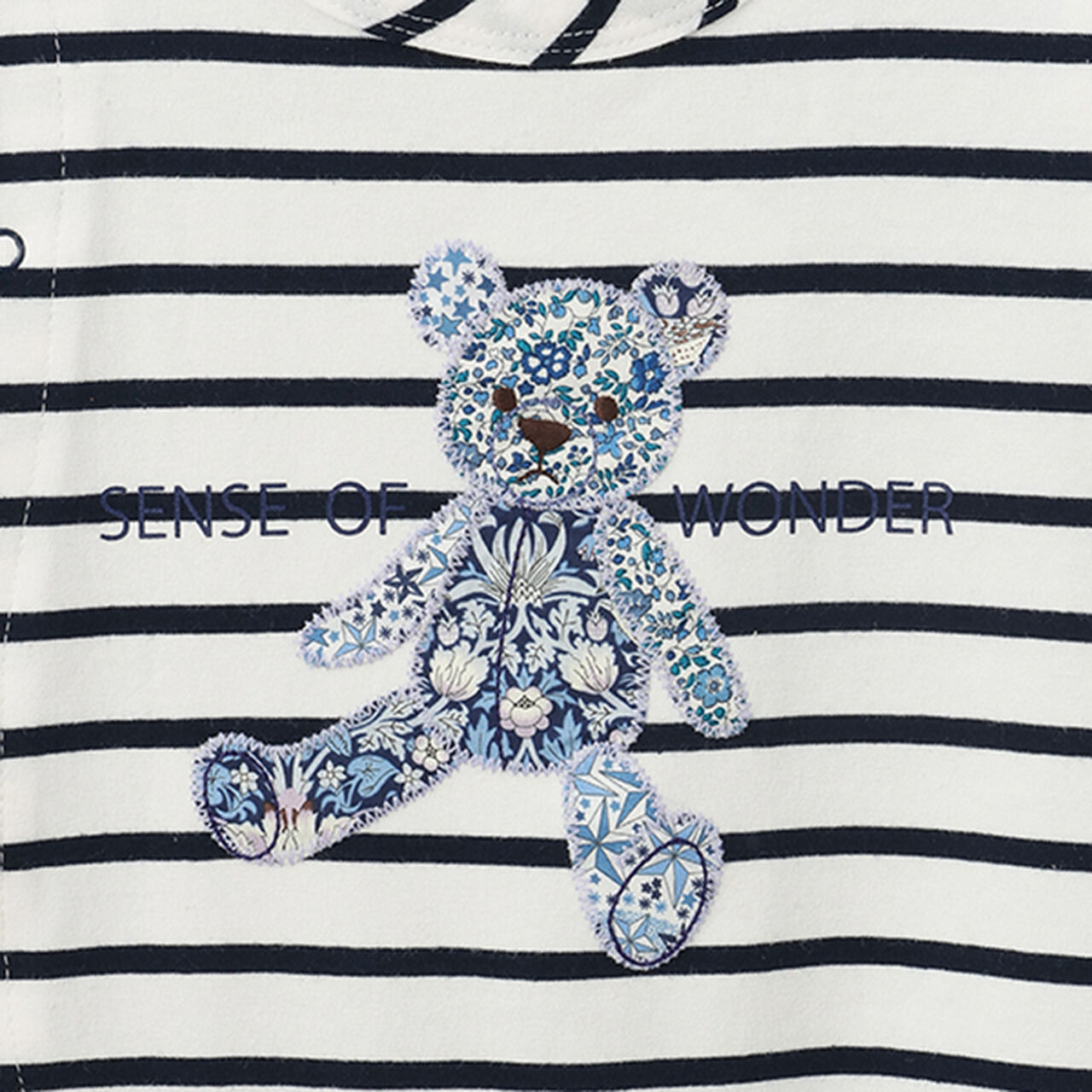 Liberty Appliqu&eacute; Bear Short All-in-One,Navy, large image number 4