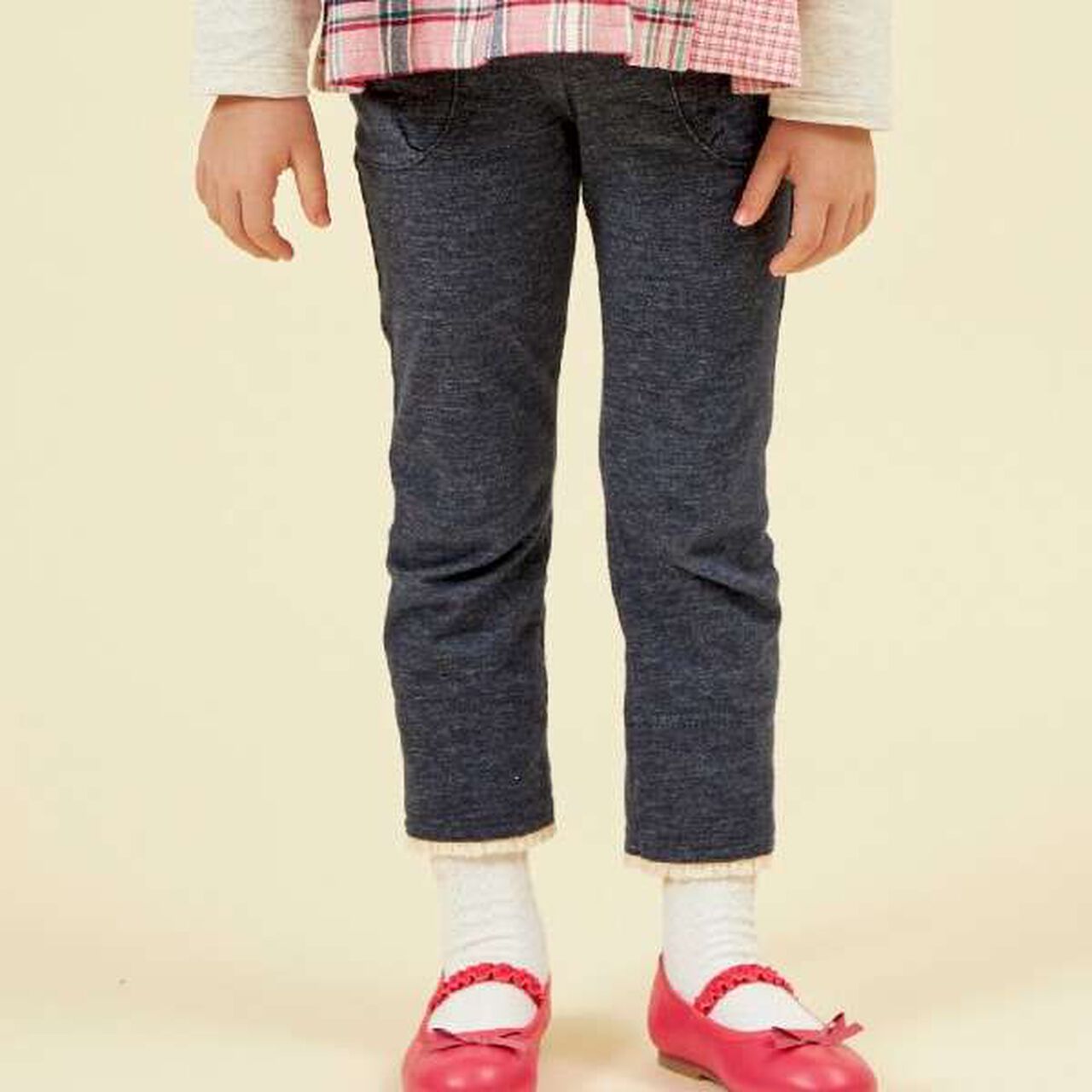 KP Cuffed Denim-Look Knit Twill Pants (100-160),Lavender, large image number 6
