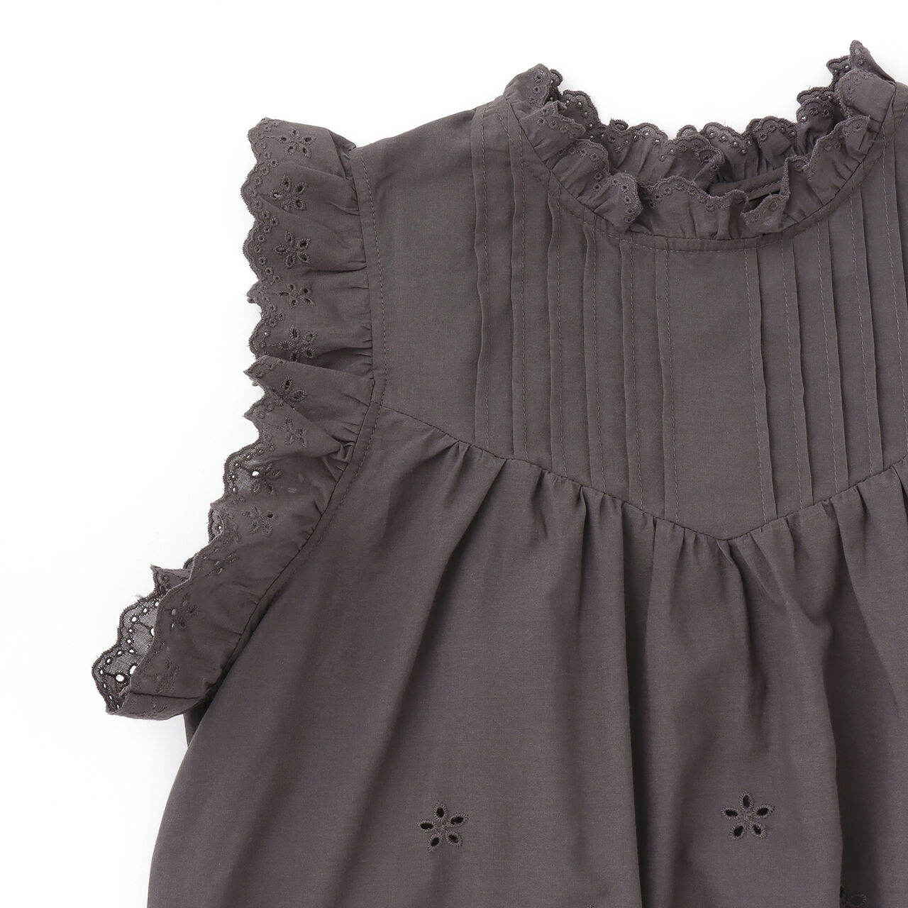 [Parent-Child Matching] Overlay Lace Tunic,Dark red, large image number 3