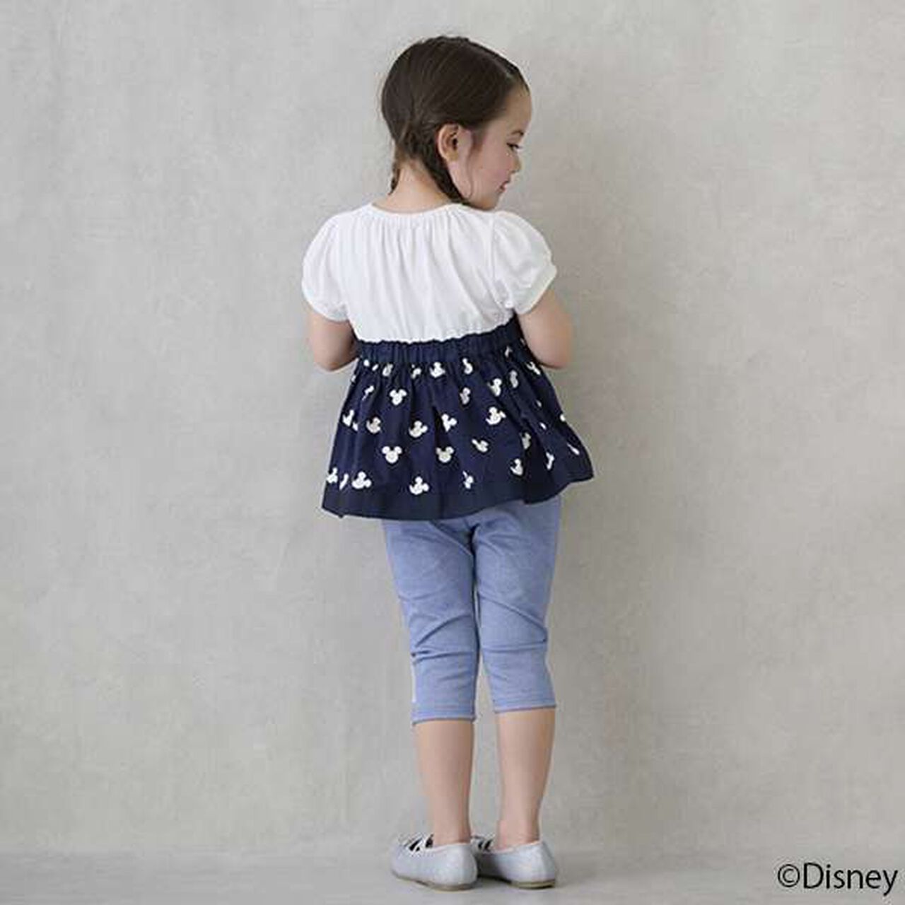 [Disney] Side Ribbon 7/8 Length Leggings,Sax blue, large image number 3