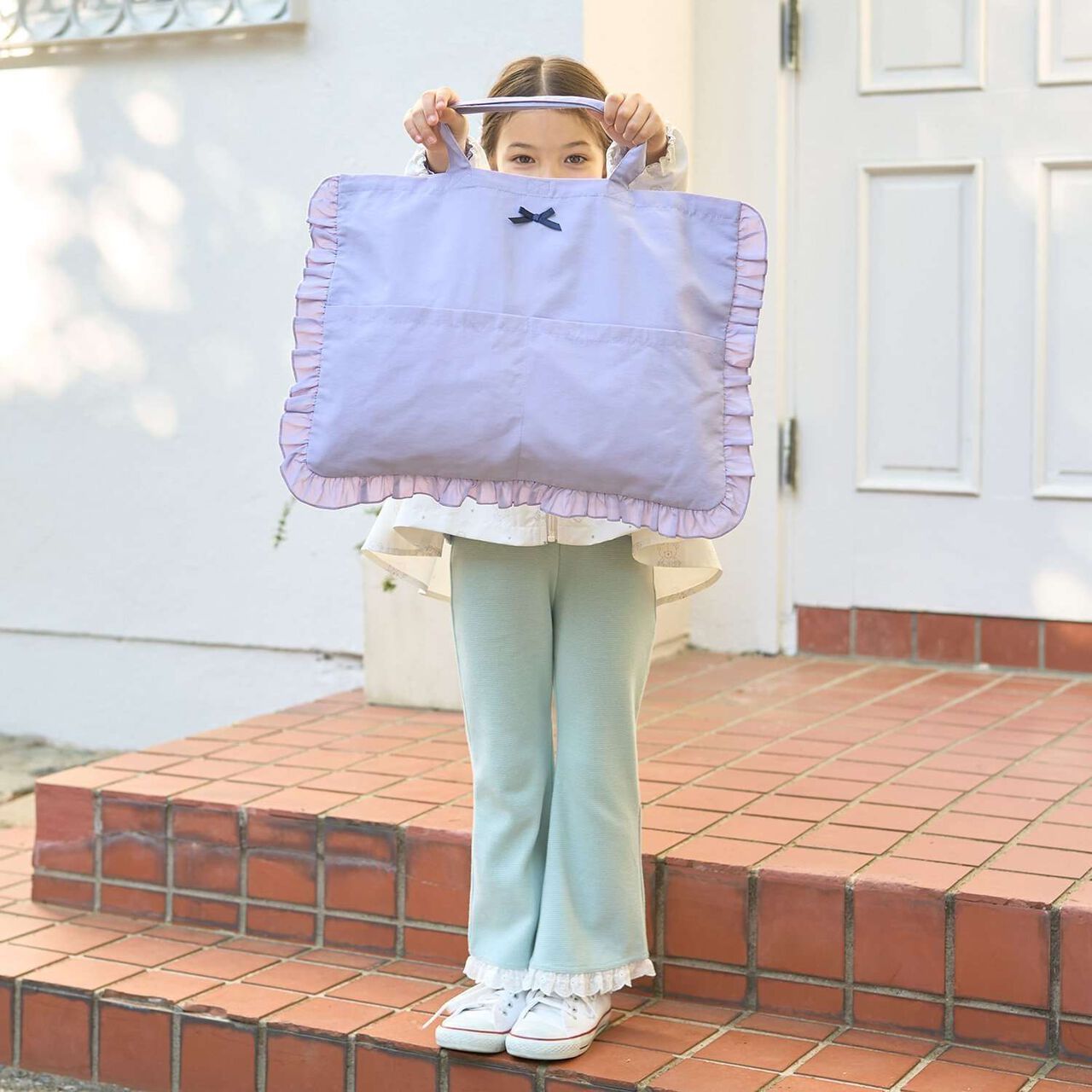 [School-Ready] [Water-Repellent, Anti-Stain, Durable, UV] Frill Lesson Bag with Ribbon,Lavender, large image number 23