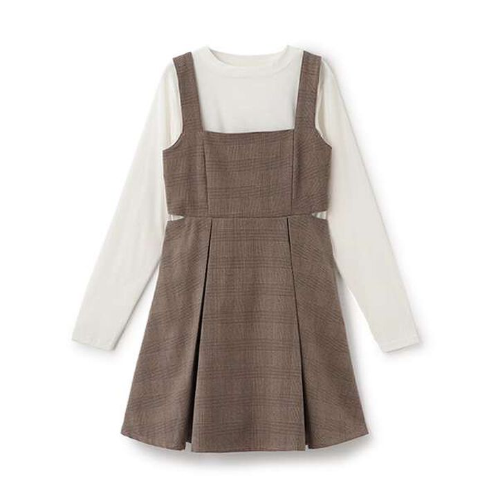 [DHOLIC] Inner Lining Included Jumper Skirt,Mocha tea, medium image number 7