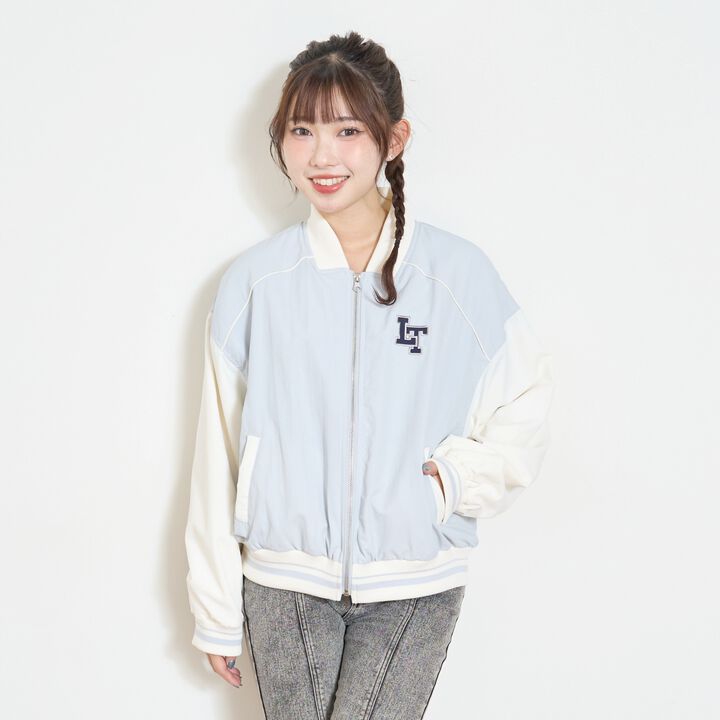 LTXC Water-Repellent Padded Varsity Jacket,Gray, medium image number 8