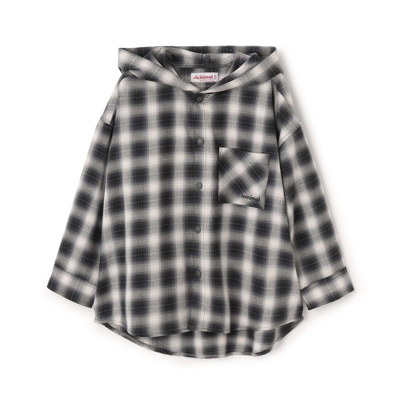 Checkered Shirt Parka,Black, large image number 0