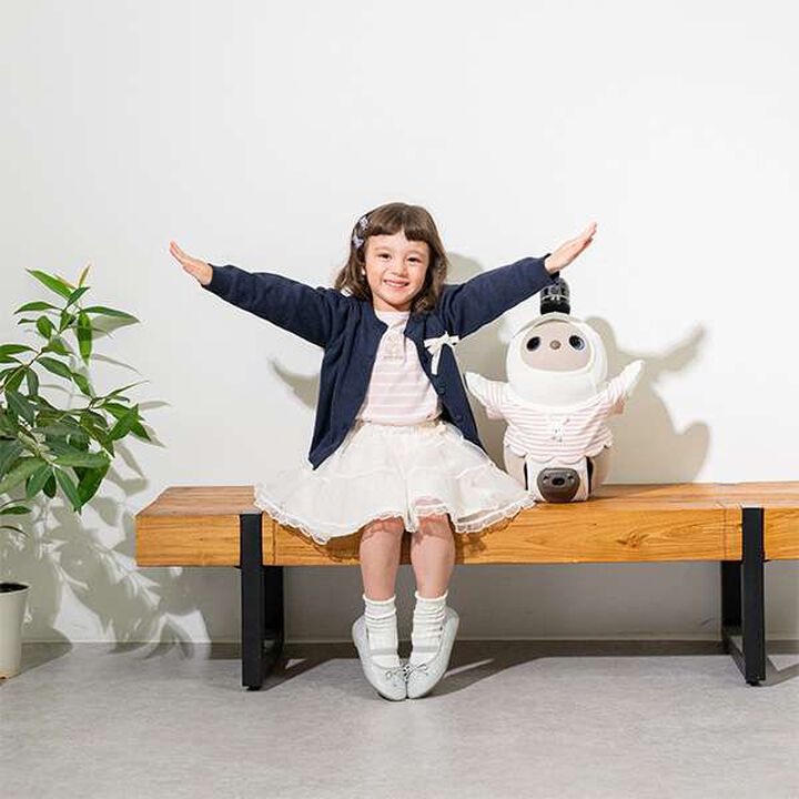 petit main × LOVOT Scallop Trim Stripe Pattern T-Shirt,Navy, medium image number 11