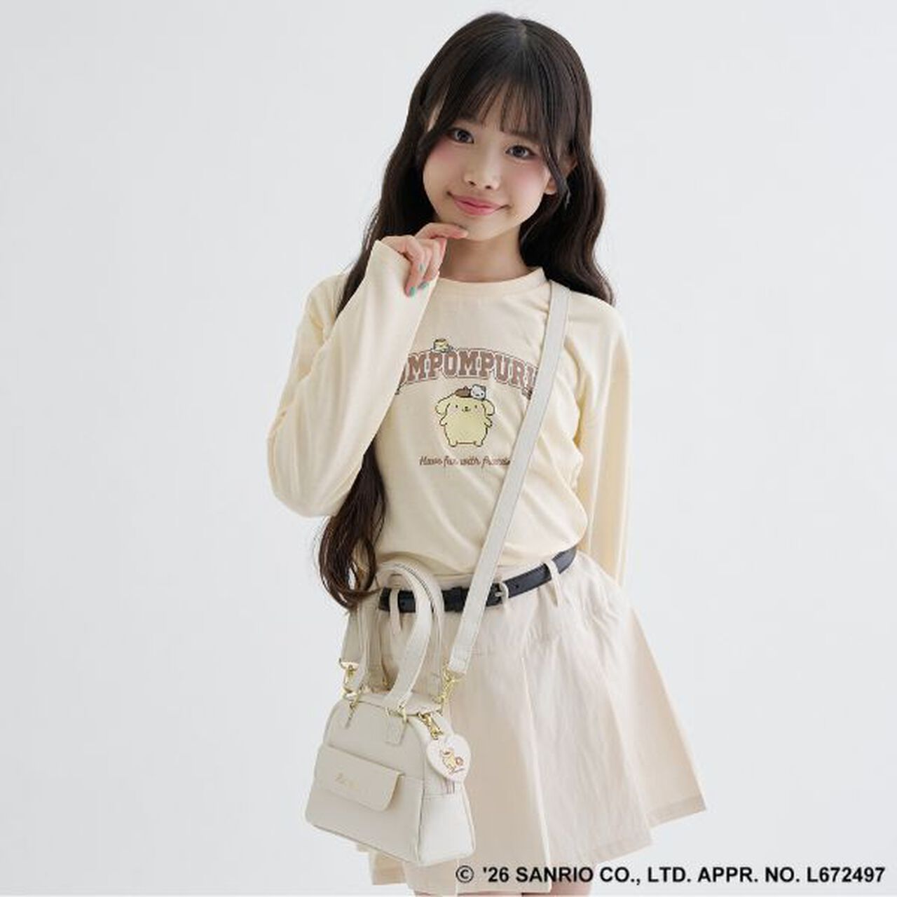 [Sanrio Characters] Mini Boston Faux Leather Shoulder Bag,Off white, large image number 2