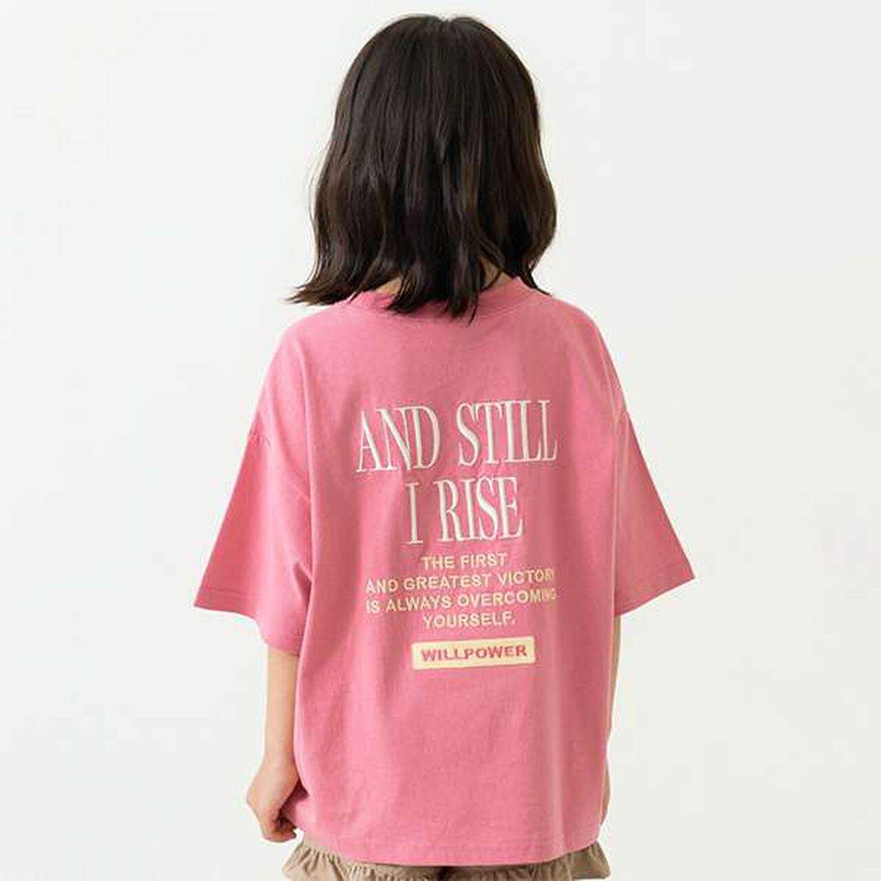 [100% Cotton Matching with Dad] Kids Logo Embroidery Big Half T-Shirt,Smoke white, large image number 3