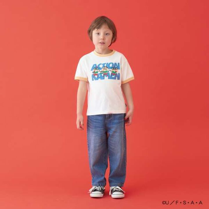 Crayon Shin-chan Comfortable Jersey Ringer T-Shirt,Black, medium image number 5