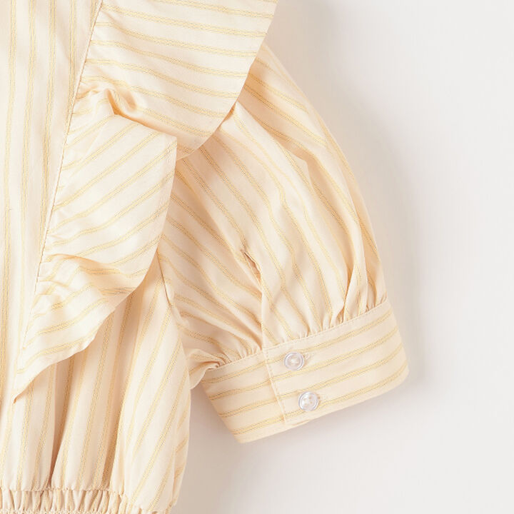 Half-Zip Frill One-Piece Dress,Sax blue, medium image number 4