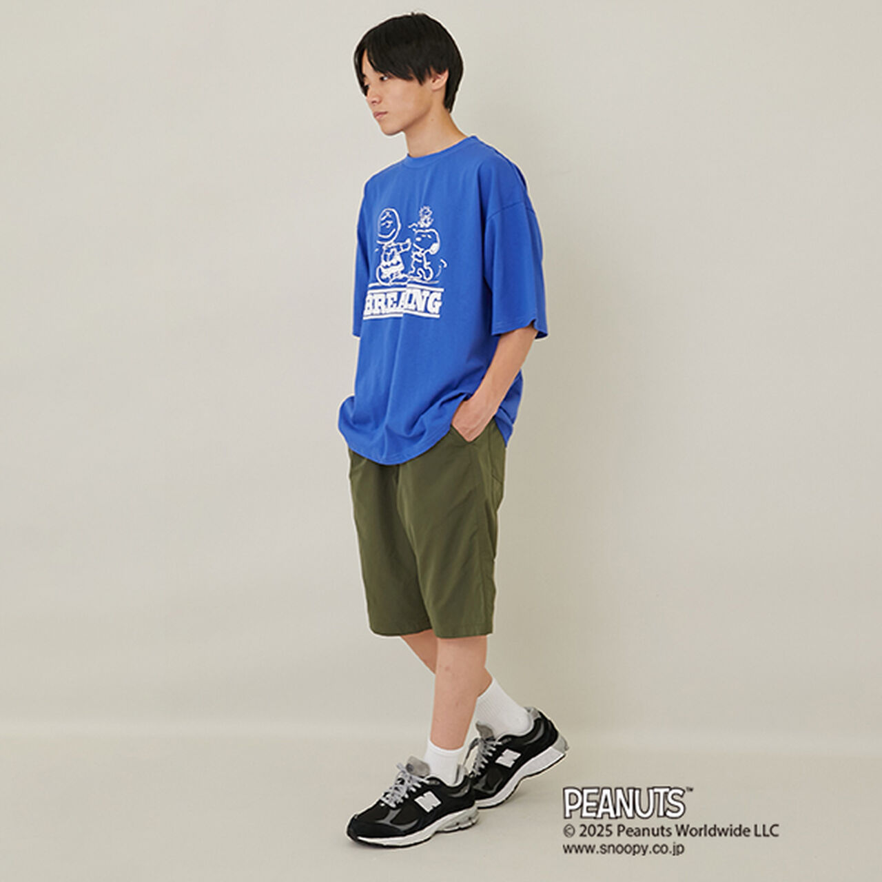 [GLSW.] [PEANUTS] Peanuts Breaking Front Print T-Shirt,Blue, large image number 4