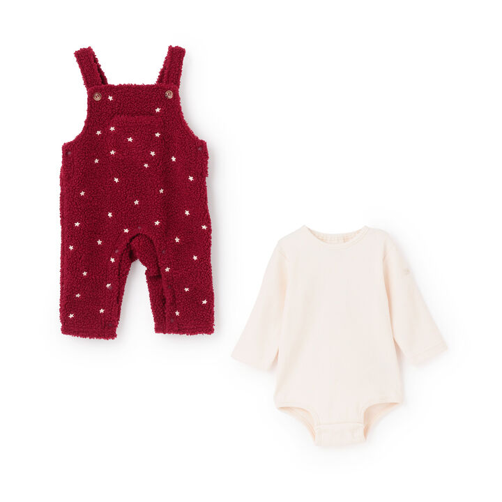 Star Embroidery Overalls Coverall,Ivory, medium image number 8