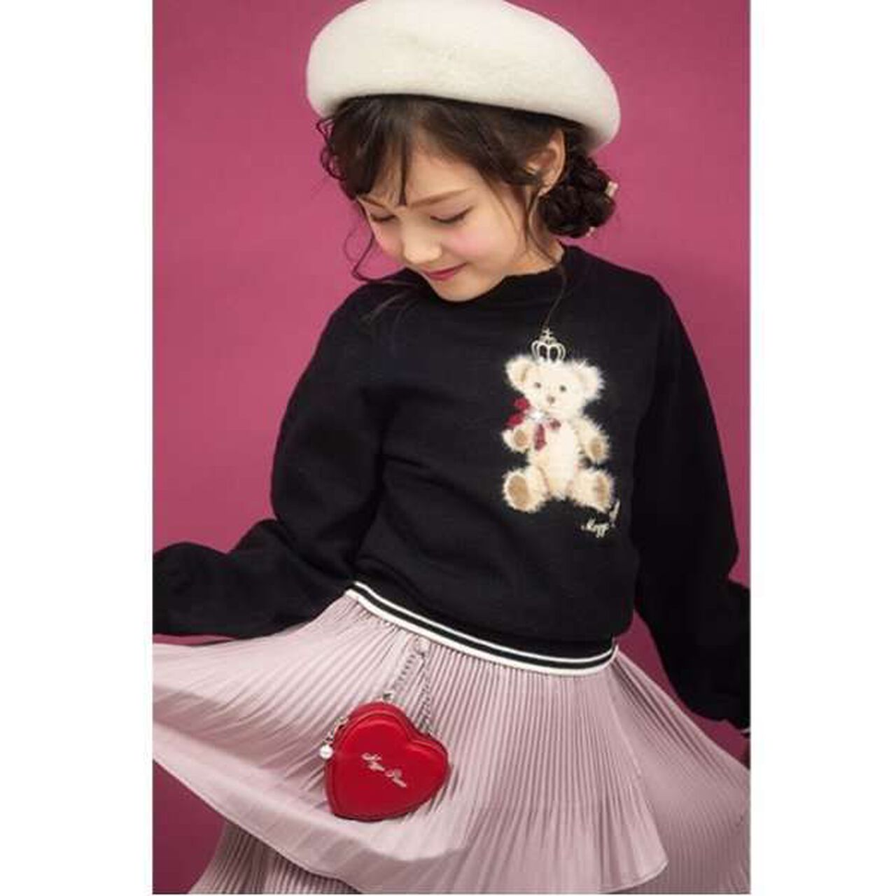 Teddy Bear Knit Pullover,Black, large image number 16