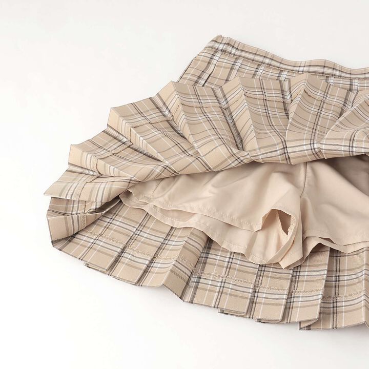 [Graduation Attire] Checkered Pleated Skirt-Pants,Navy, medium image number 15