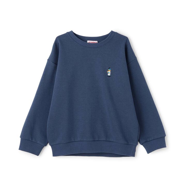 Bear Embroidery Fleece Sweatshirt,Blue, medium image number 11