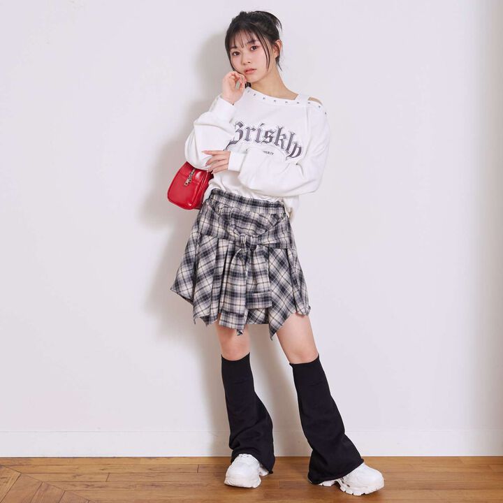 [LTXC] Waist Wrap Style Checkered Culottes,Black, medium image number 7