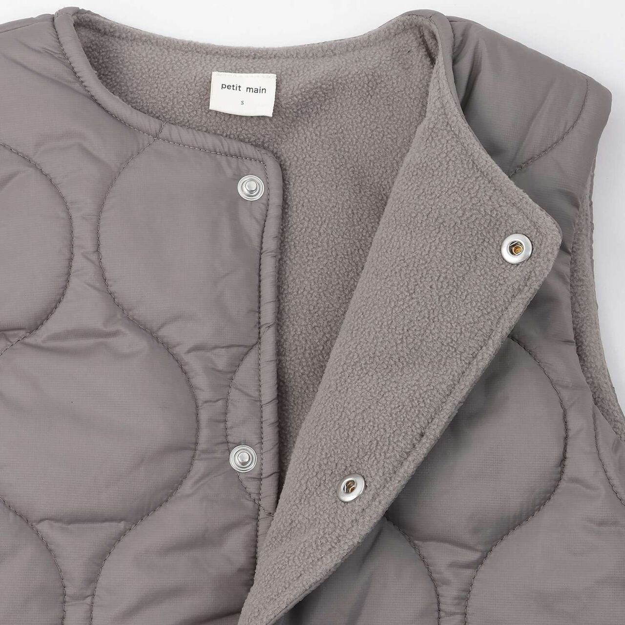 [Water-Repellent] Quilted Vest,Charcoal gray, large image number 12