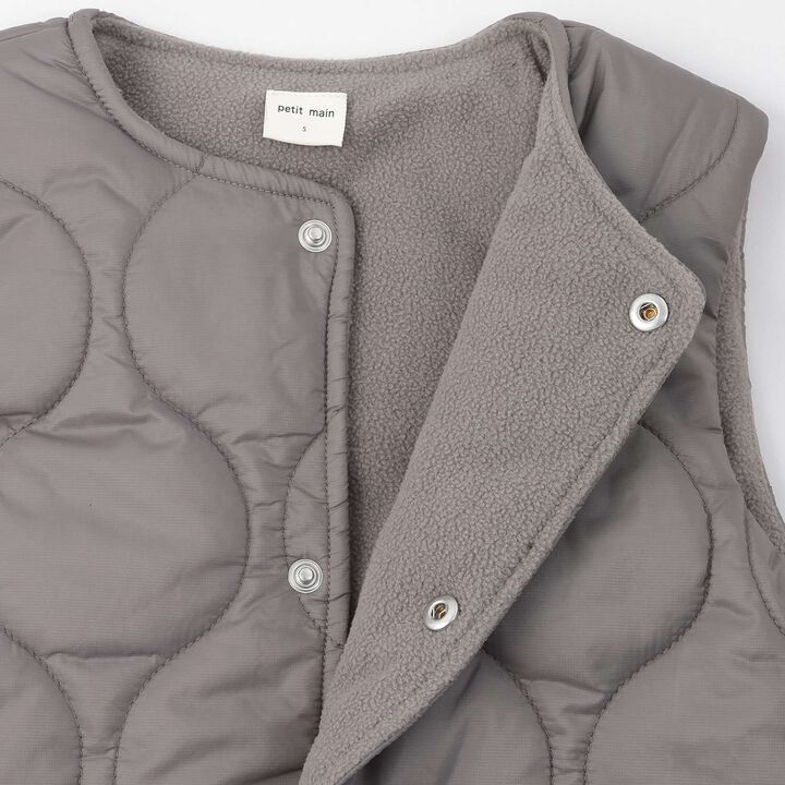 [Water-Repellent] Quilted Vest,Charcoal gray, medium image number 12