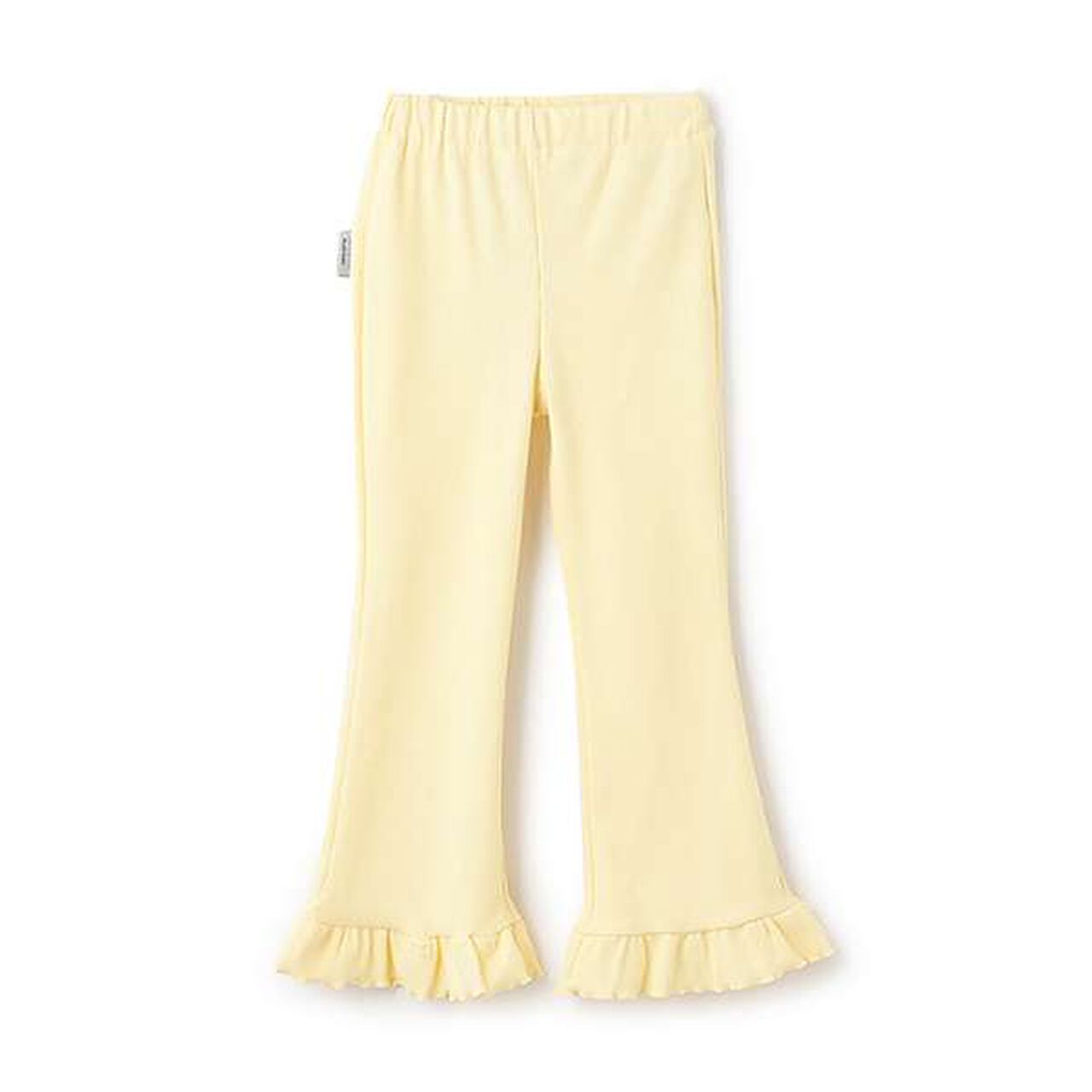 Anti-Stain Hem Frill Ribbed Pants,Charcoal gray, large image number 9