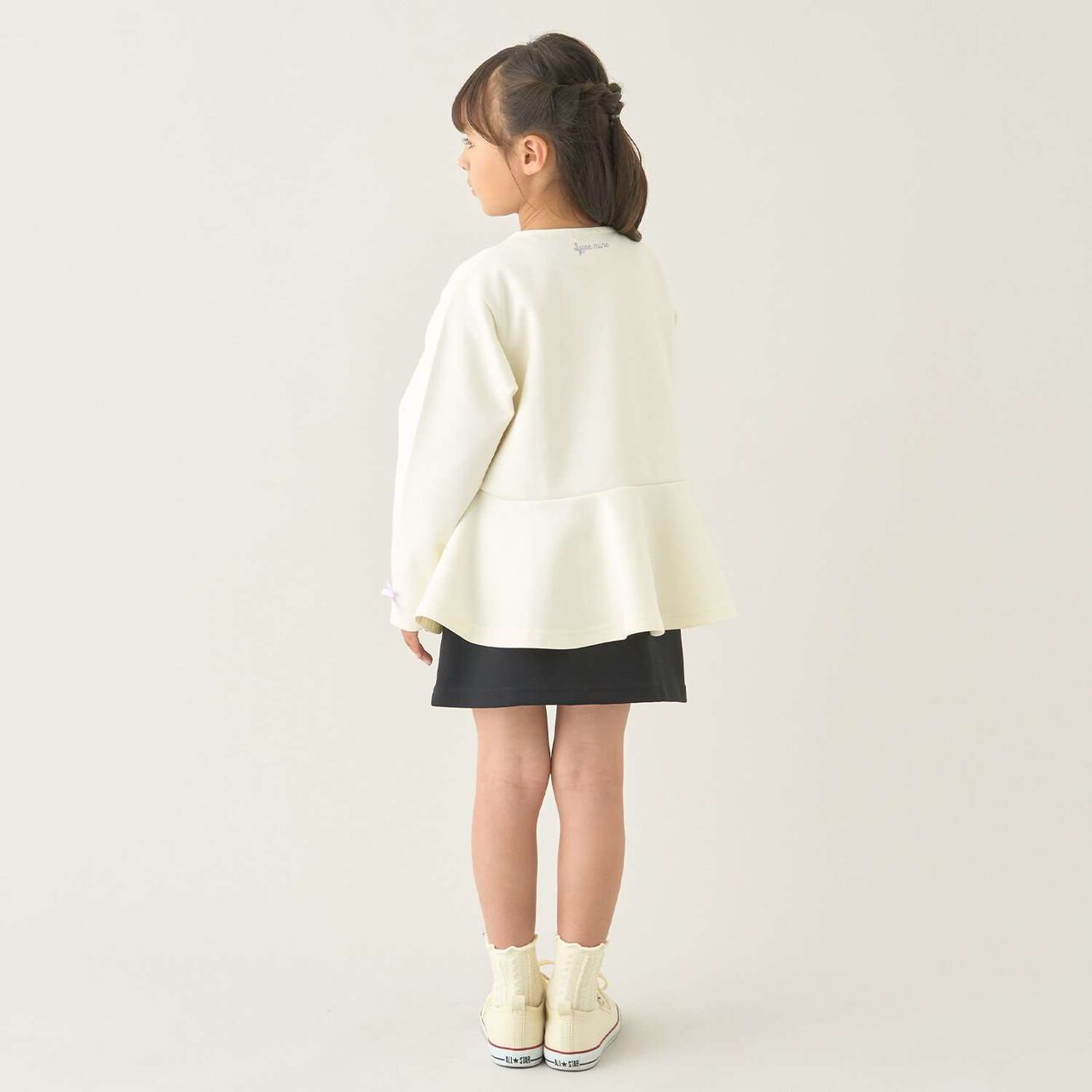 [School-Ready] Puff Sweat Peplum Full Zip-Up,Ivory, large image number 14