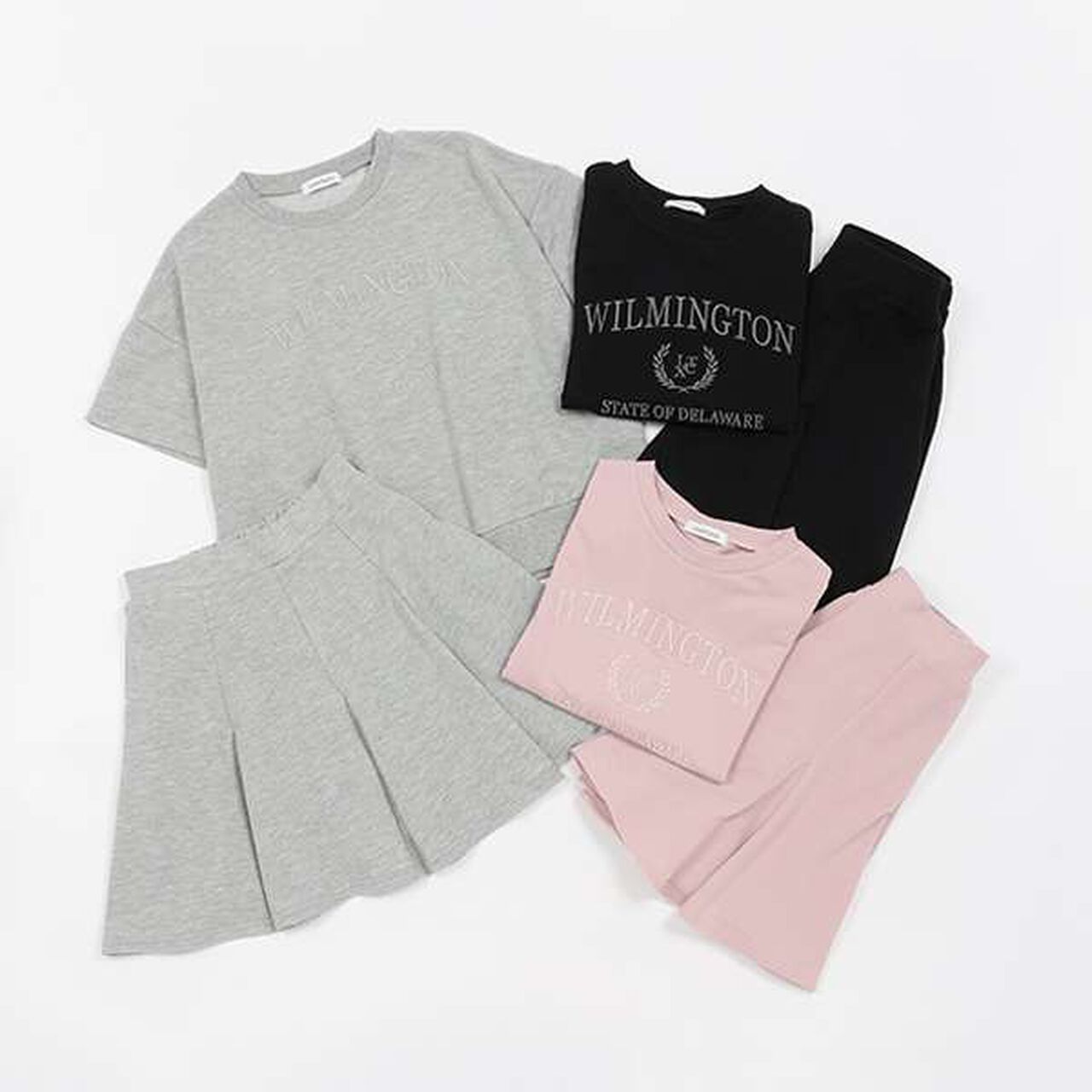 Flared Skirt Set,Black, large image number 4