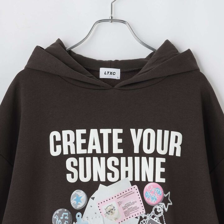 LTXC [Wool Lined] Sticker-Style Loose Fit Pullover Hoodie,Off white, medium image number 10