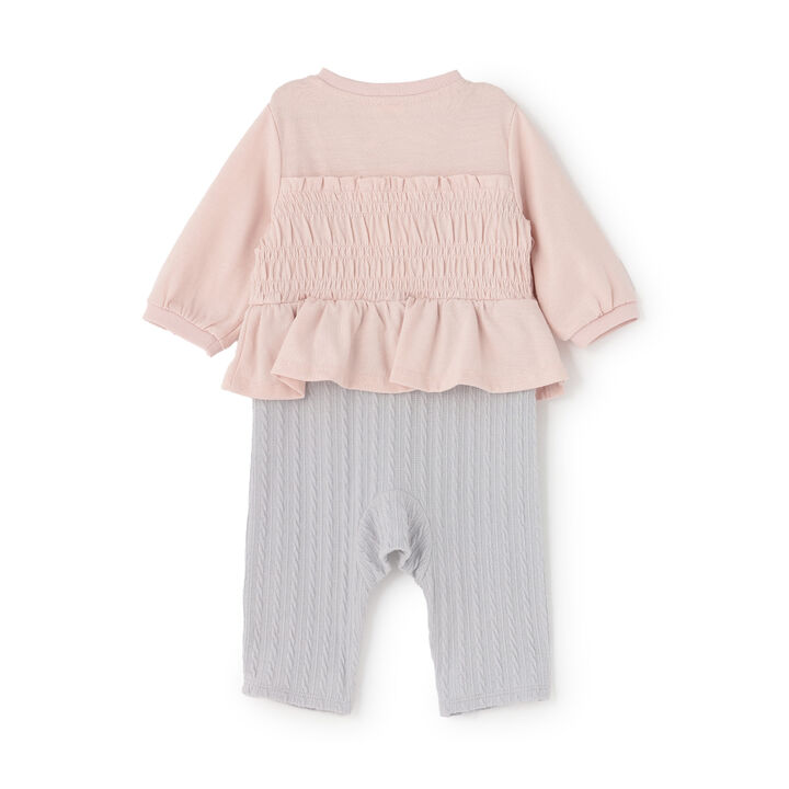 [Link] Shirred Frill Coverall,Pearl white, medium image number 1