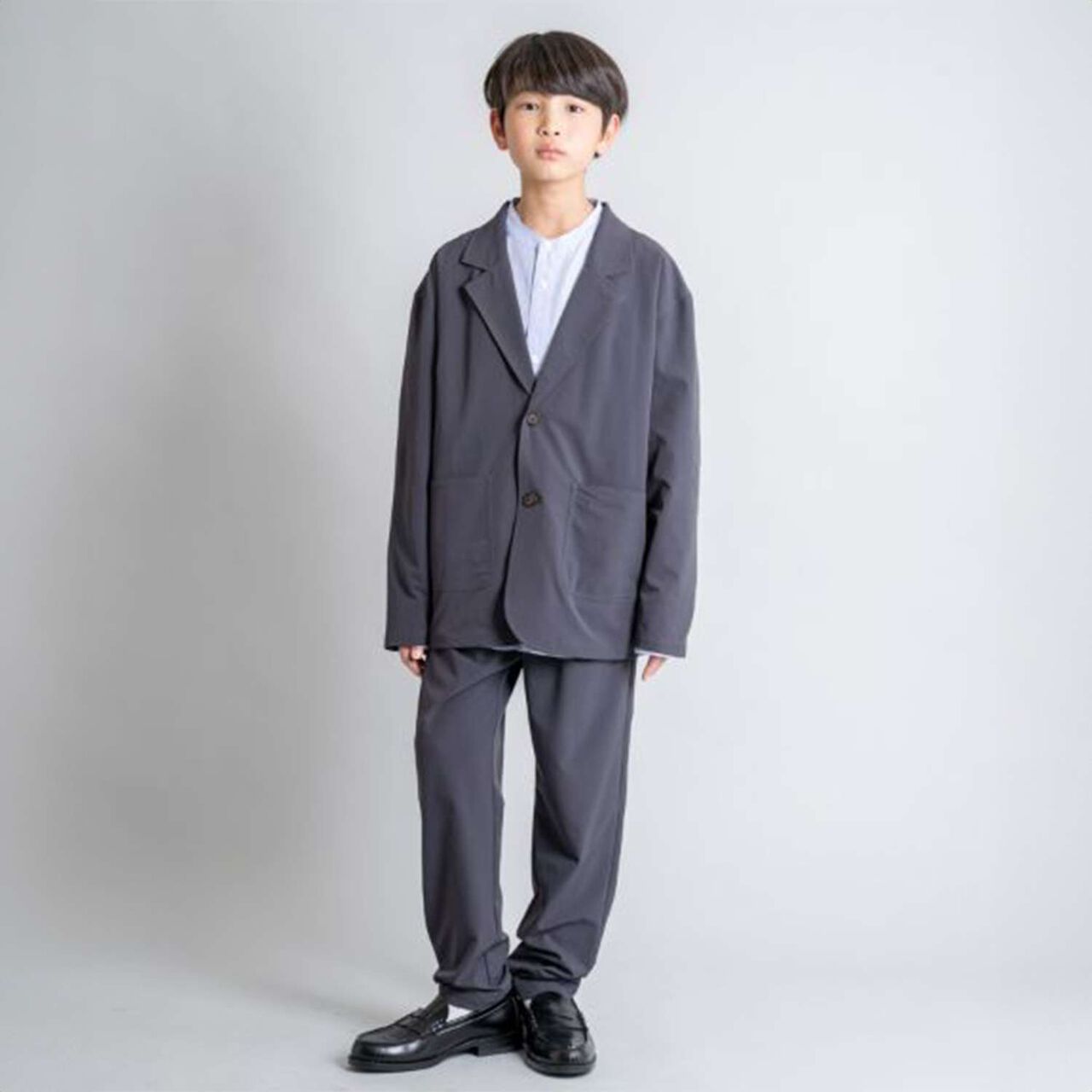 Nylon Stretch Tailored Jacket [Set Up Compatible],Charcoal gray, large image number 10