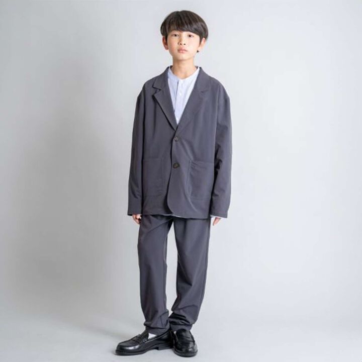 Nylon Stretch Tailored Jacket [Set Up Compatible],Charcoal gray, medium image number 10