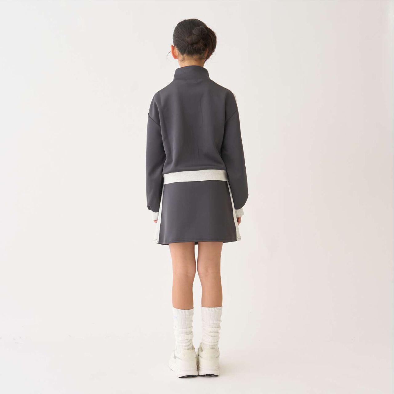 Quick-Dry Track Jacket & Skirt Set,Charcoal gray, large image number 10